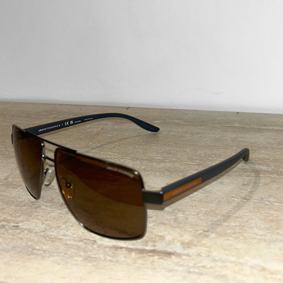 Armani Exchange Sunglasses Matte Gunmetal Polarized Brown - Picture 2 of 6